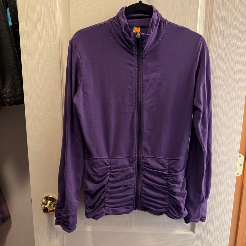 Lucy Purple Athletic Power Jacket Size Medium Full Zip Mock Neck